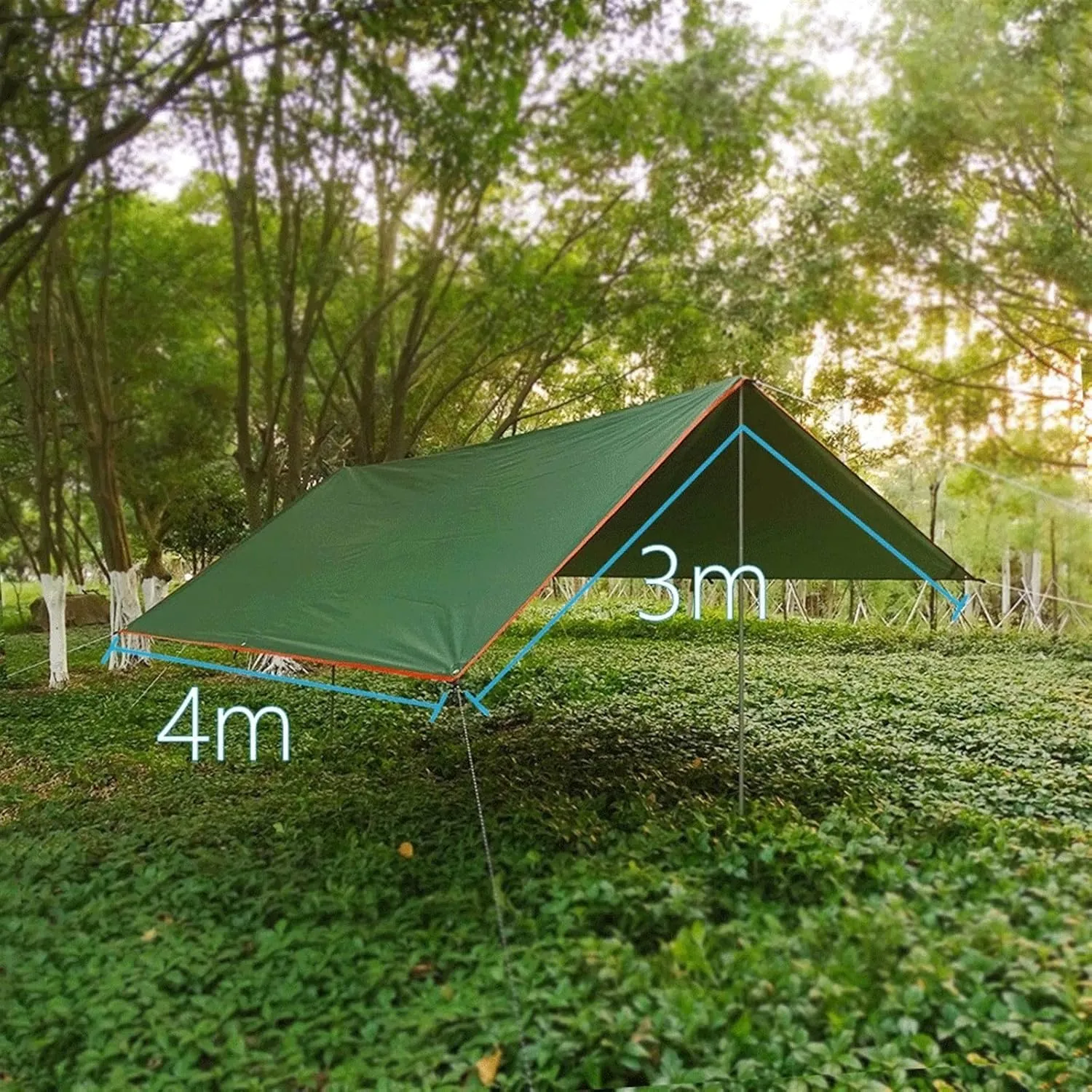 Camping Tent Awning Waterproof Tarpaulin Tent Shade Ultralight Garden Canopy Shade Outdoor Camping Hammock Travel Beach Awning (Color : 3, Size : 3x5m (1 3x3m)