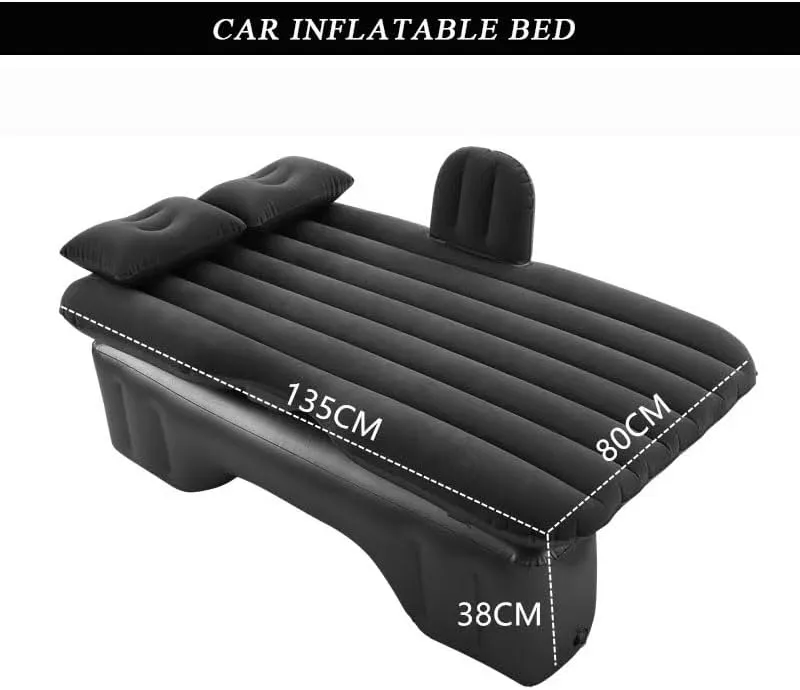 Car Air Mattress for Hongqi E-HS9 2021–2025, Inflatable Back Seat Sleeping Pad with Pump & 2 Pillows, Folding Portable Camping Bed for Travel& Road Trips,Blue