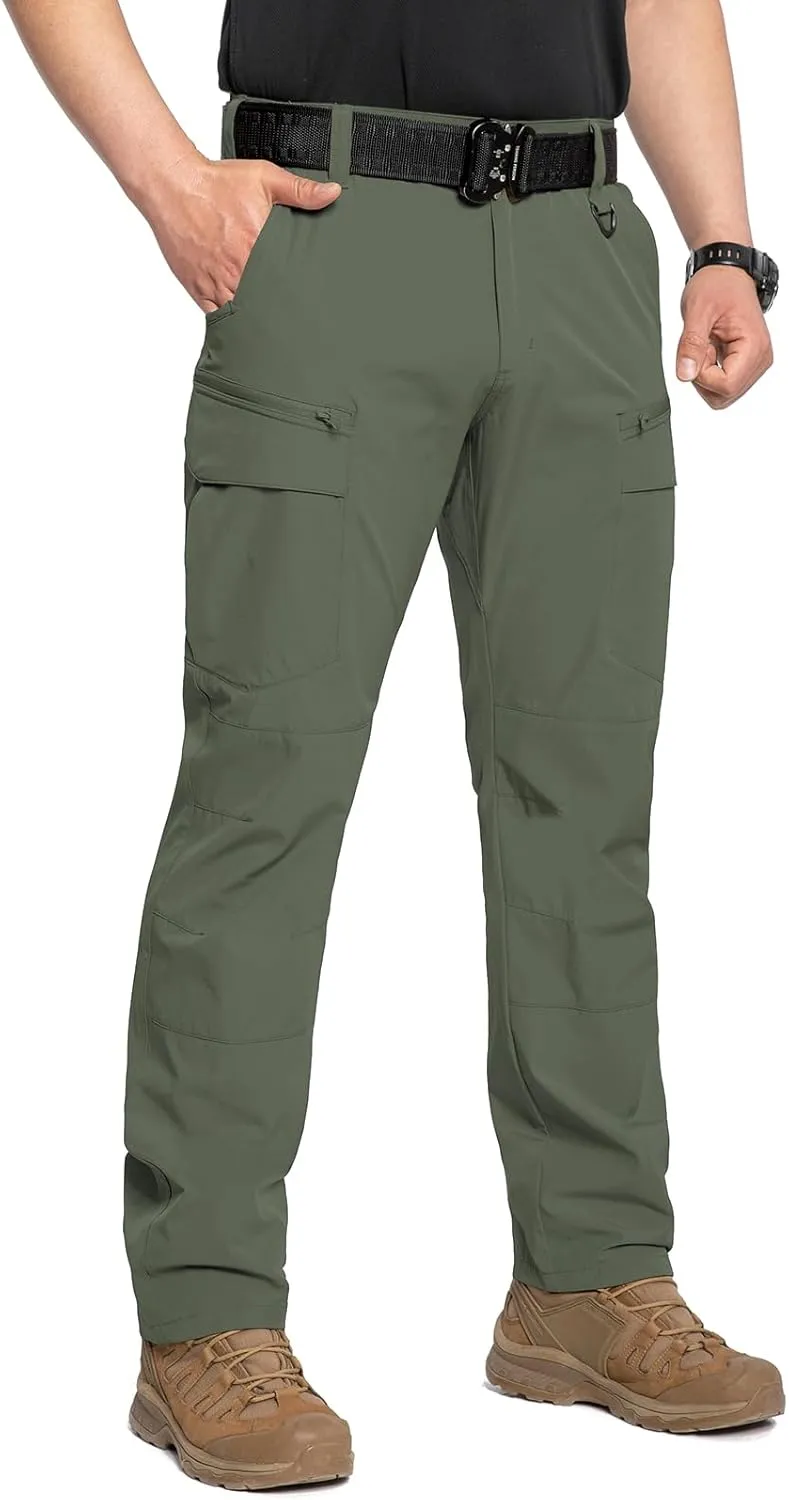 CARWORNIC Men's Quick Dry Tactical Hiking Pants Flex Water Resistant Lightweight Outdoor Fishing Cargo Work Pants 9 Pockets