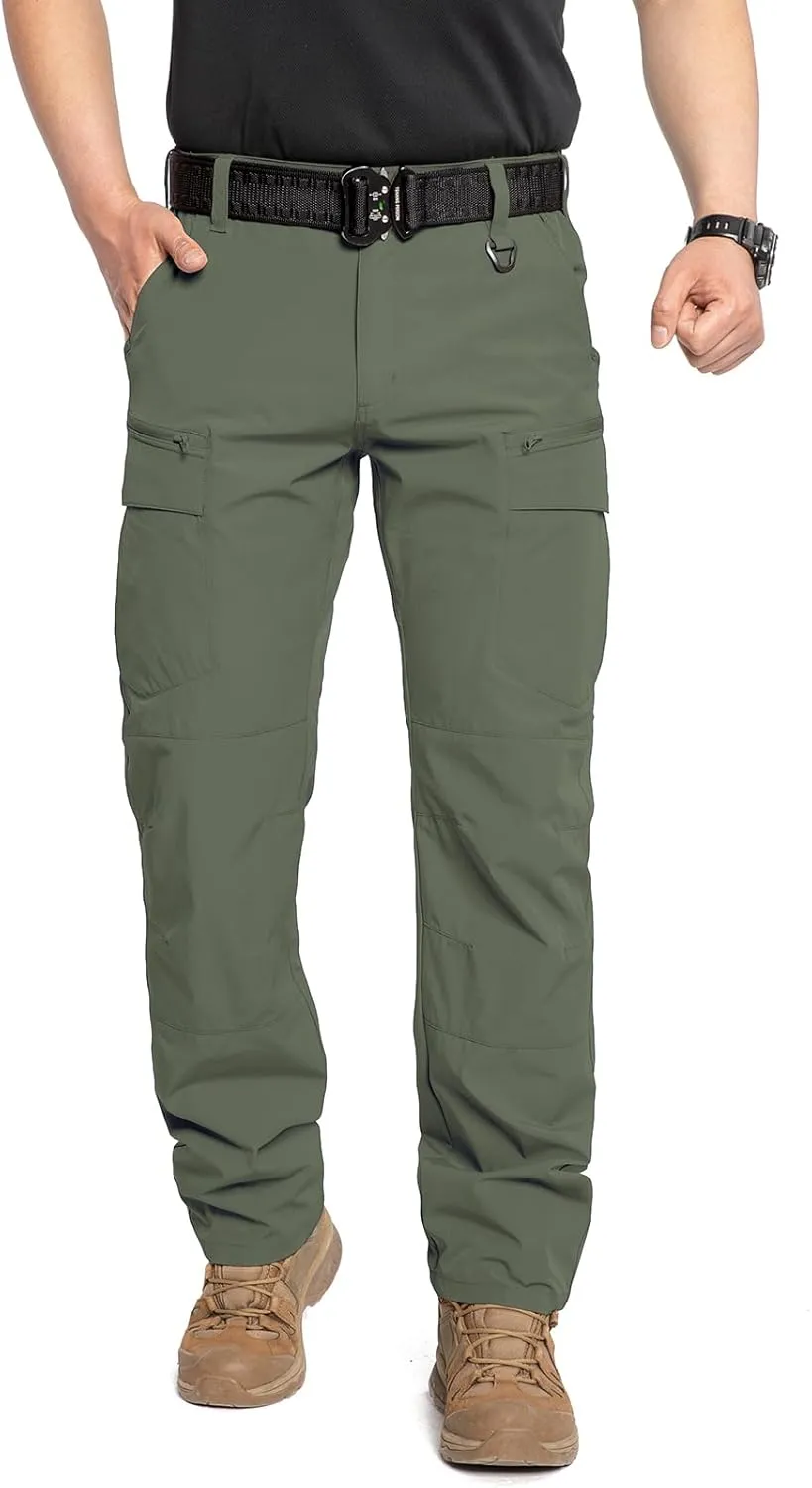 CARWORNIC Men's Quick Dry Tactical Hiking Pants Flex Water Resistant Lightweight Outdoor Fishing Cargo Work Pants 9 Pockets