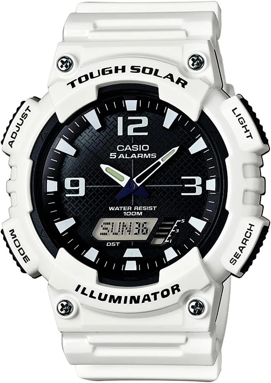 Casio AQS800W Series | Analog Digital Watch | 100M WR | Solar Powered | 1/100 SEC Stop Watch | 6-Language Day of The Week Indicator | Countdown Timer | LED Light | Multi Alarm