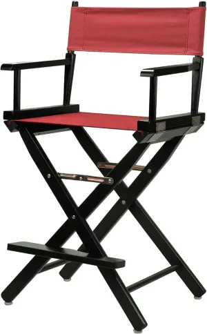 Casual Home 24" Director's Chair Black Frame-with Burgundy Canvas, Counter Height