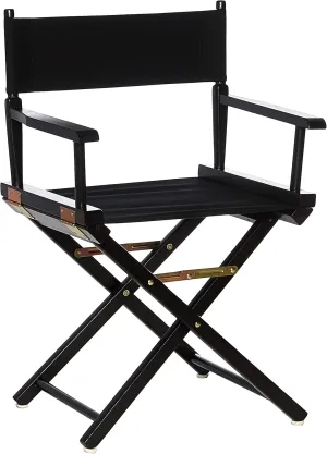 Casual Home Director's Chair ,Black Frame/Black Canvas,18" - Classic Height