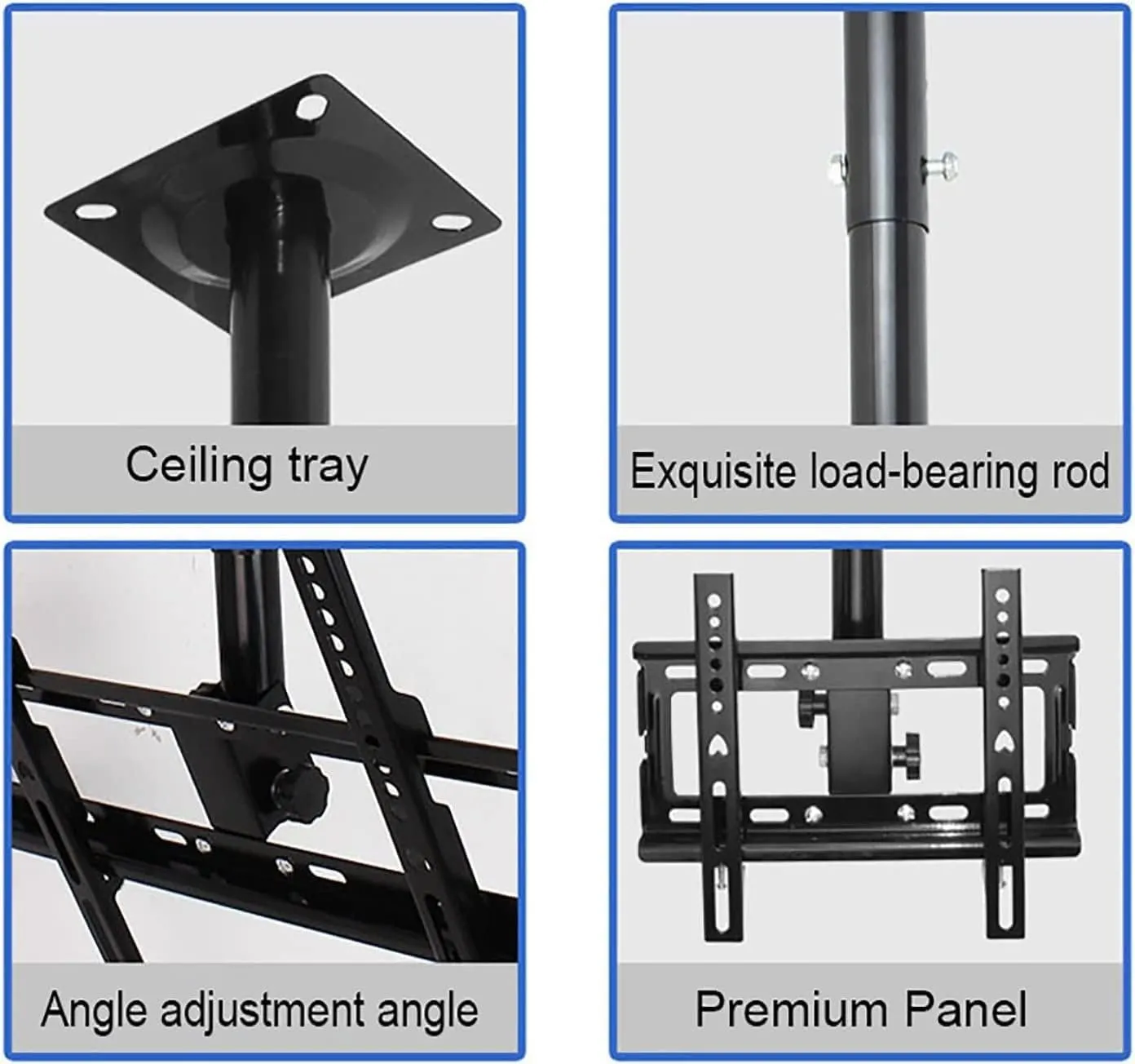 Ceiling TV Mount,Adjustable Height TV Bracket Fits 14-32inch LED Plasma Panel Display,TV Pole Mount Holds Up to 88lbs/40kg,Max VESA 200x200mm TV Mount,B,0.51.5m