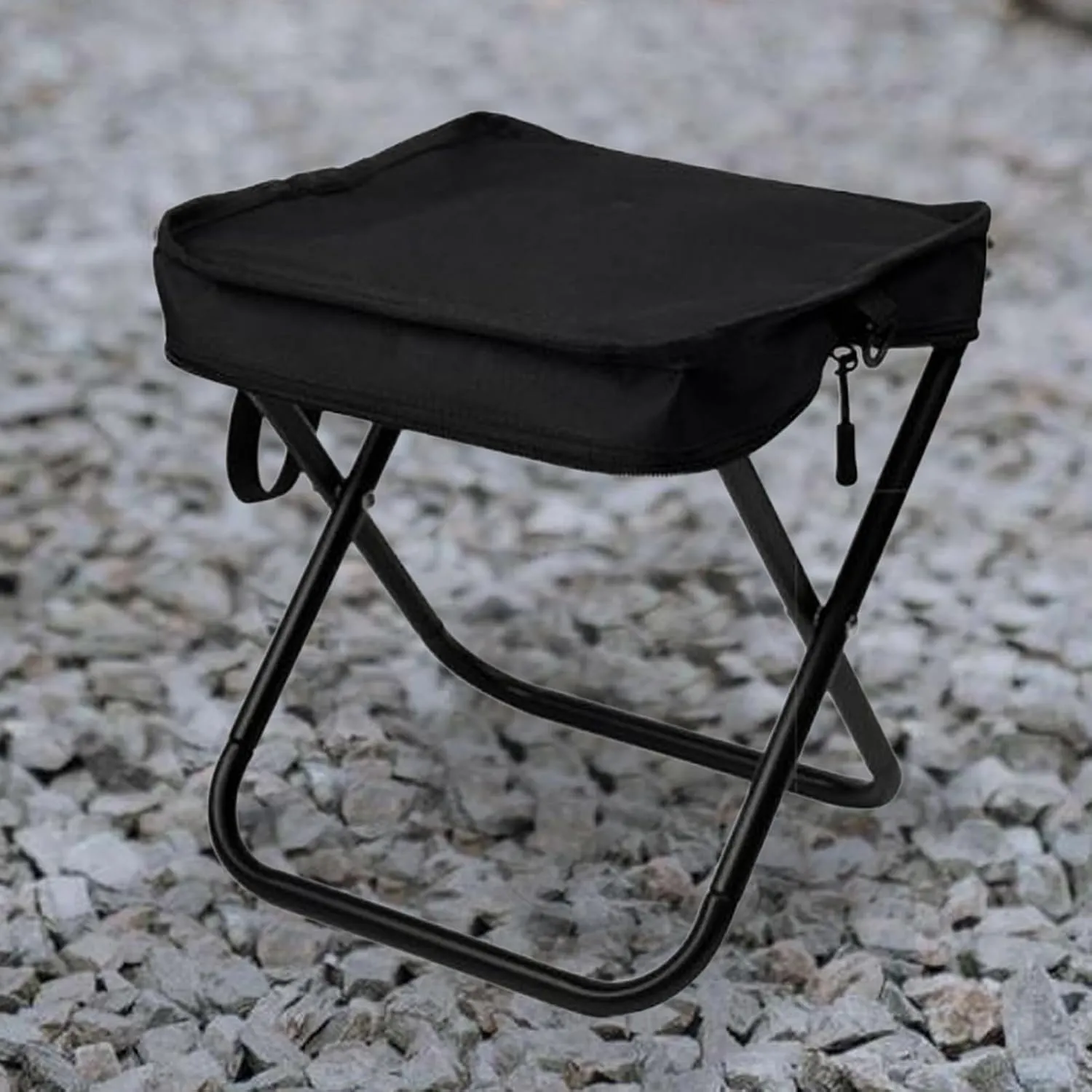 Chairs for Outside, Foldable Heavy Duty Camp Chair, Lightweight Portable Beach Seat with Strap, 10.24x9.45x10.24 inches, Compact Travel Stool, for Backpacking BBQ Camping Picnic
