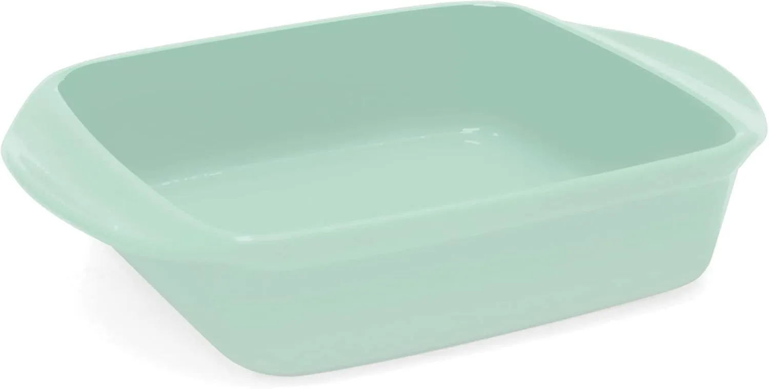 Chantal Classic 8 inch Ceramic Square Baker, 2 quart, Sage Green, (93A-SQ20 SA)