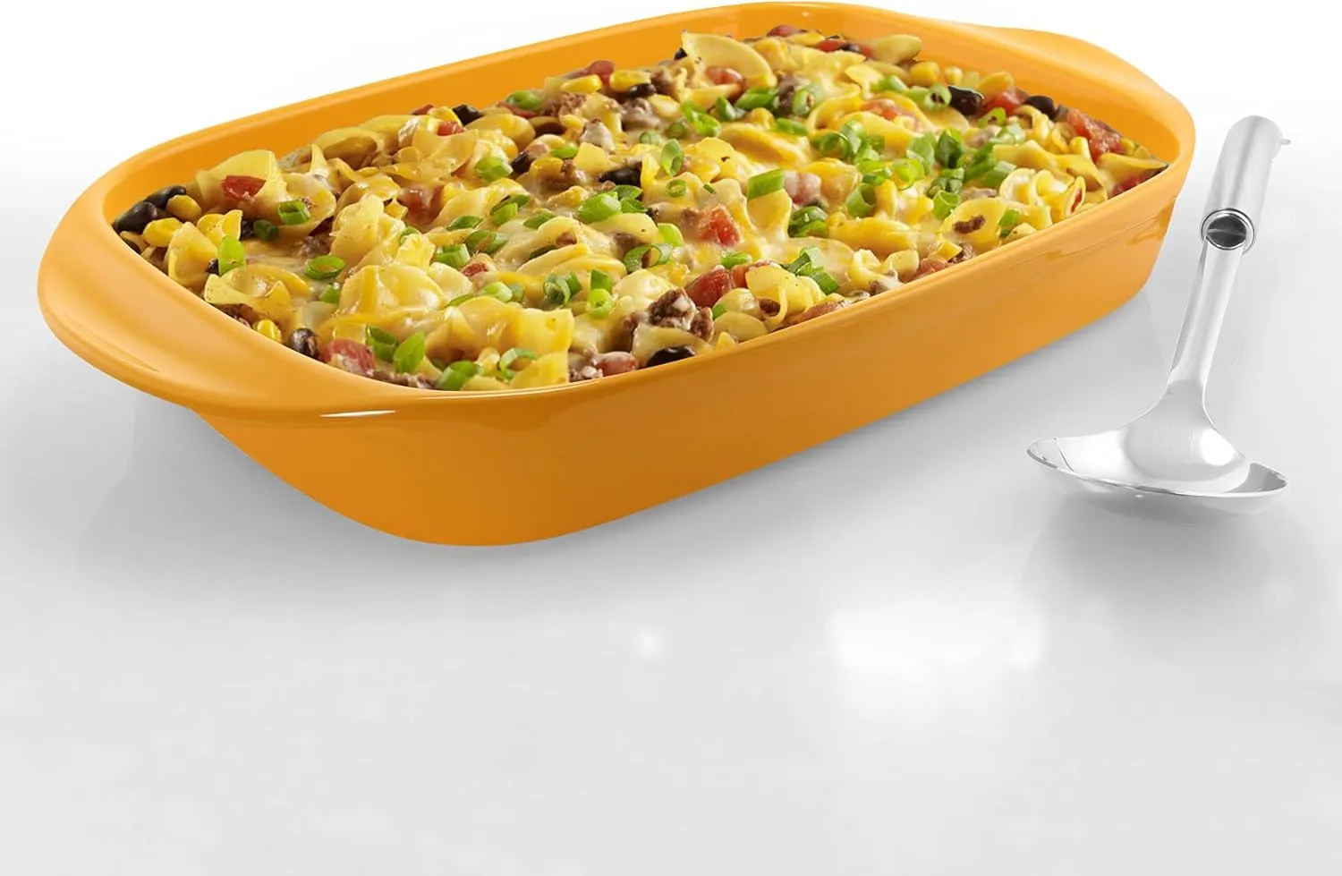 Chantal Classic Ceramic 2-pc Simple Baker's Set, 8" Sq Baker & 13" x 9" Rect Baker, Marigold Yellow 2 pc Baker Set 93A-2033 MY