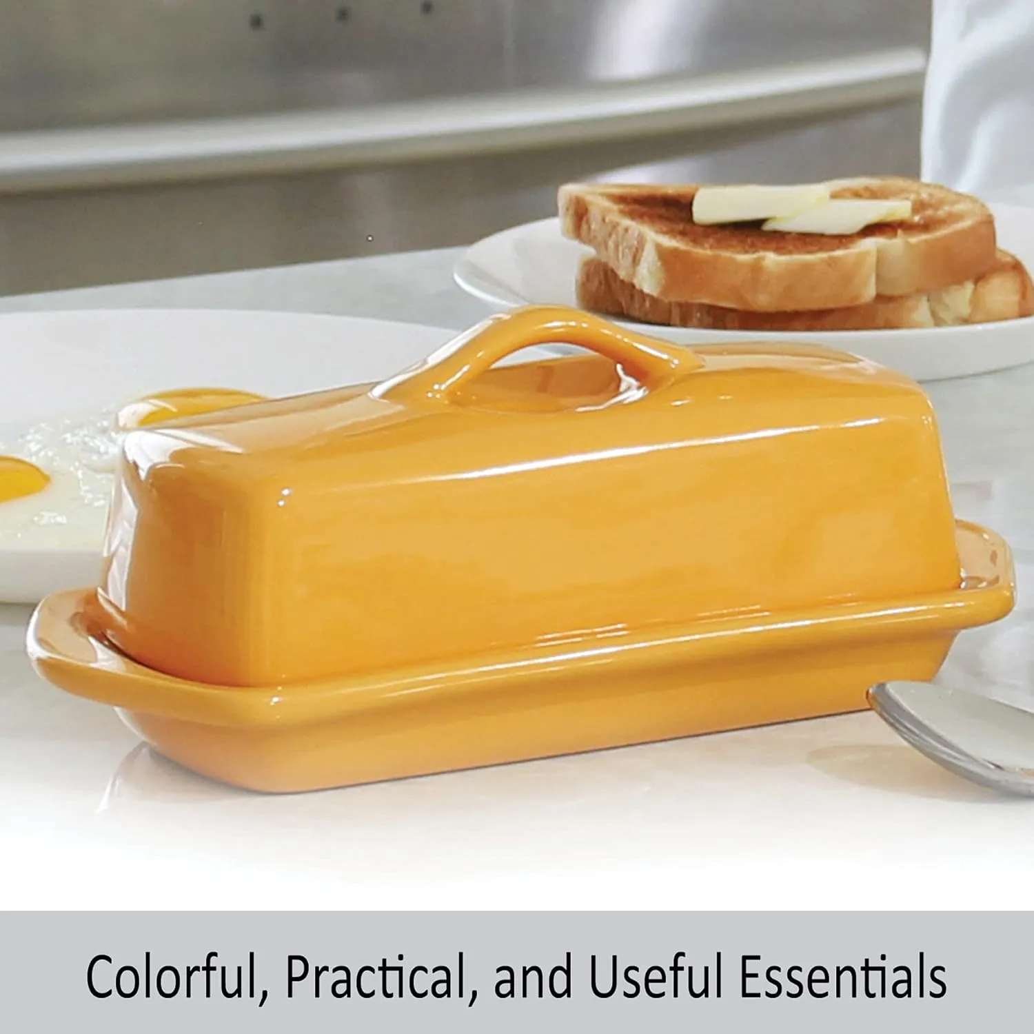 Chantal Covered Dish, Full Size Butter, Marigold