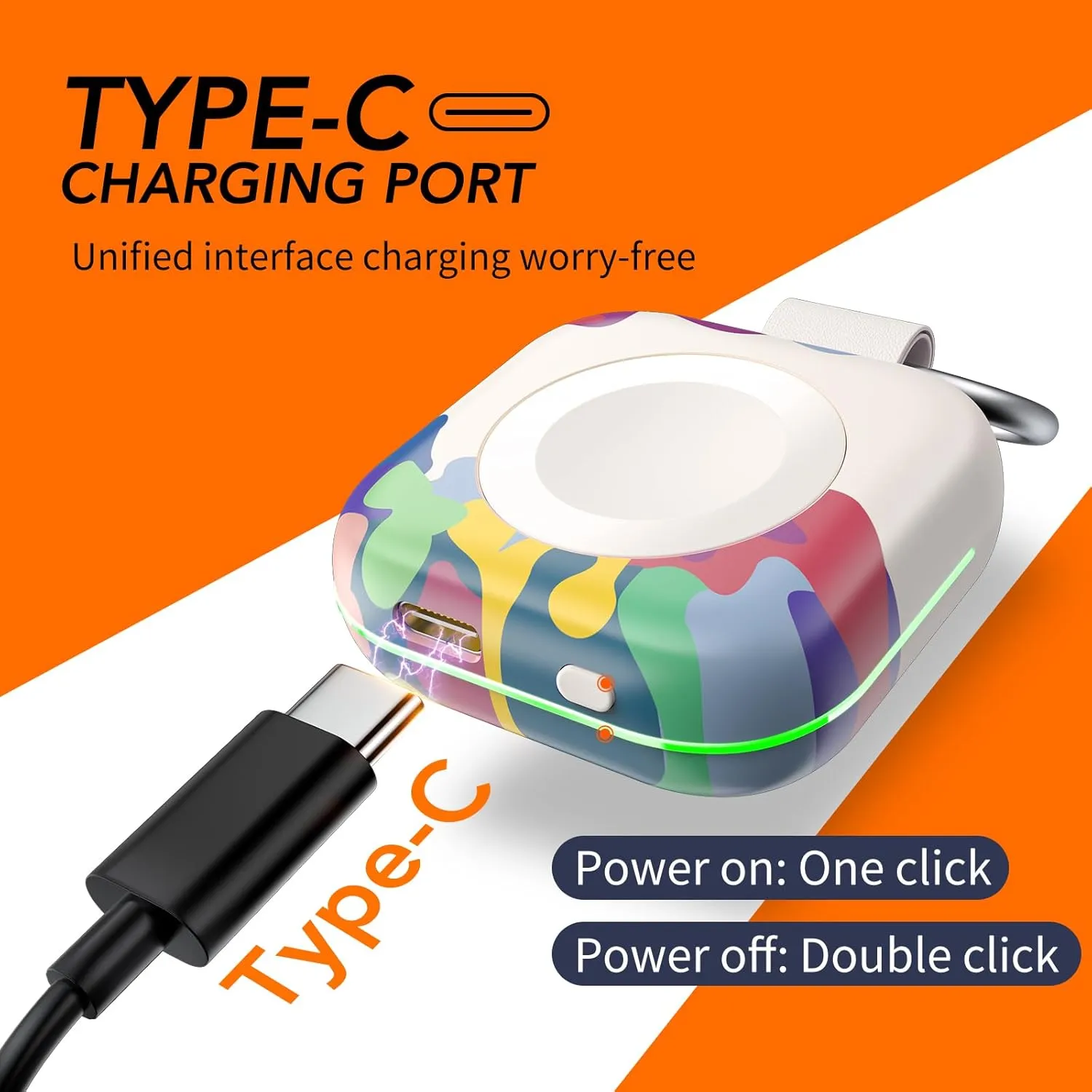Charger for Apple Watch Portable iWatch Wireless Charger,Compact Magnetic iWatch Chargers 1200mAh Power Bank Keychain Gift Your Mother Girl Birthday for Apple Watch10/ 9/8/7/6/SE/5/4/3/2/Ultra/Ultra 2