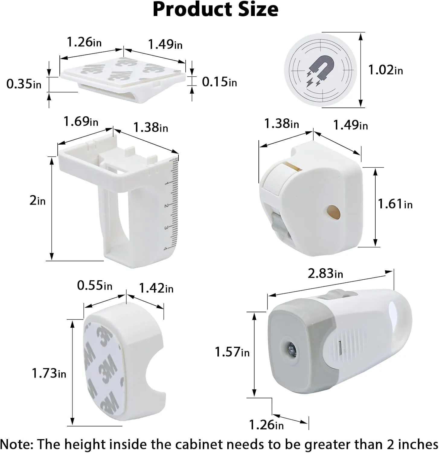 Child Magnetic Cabinet Locks (10 Locks and 2 Keys) -Baby Proofing Cabinet Latch Locks with Lighting Function, Fit Most Cabinets and Drawers (10 2)