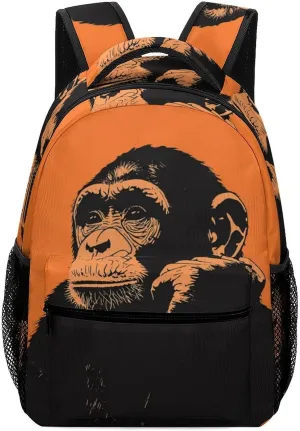 Chimpanzees Monkeys Chimps Apes Travel Backpack Lightweight Shoulders Bag Laptop Daypack for Work Office