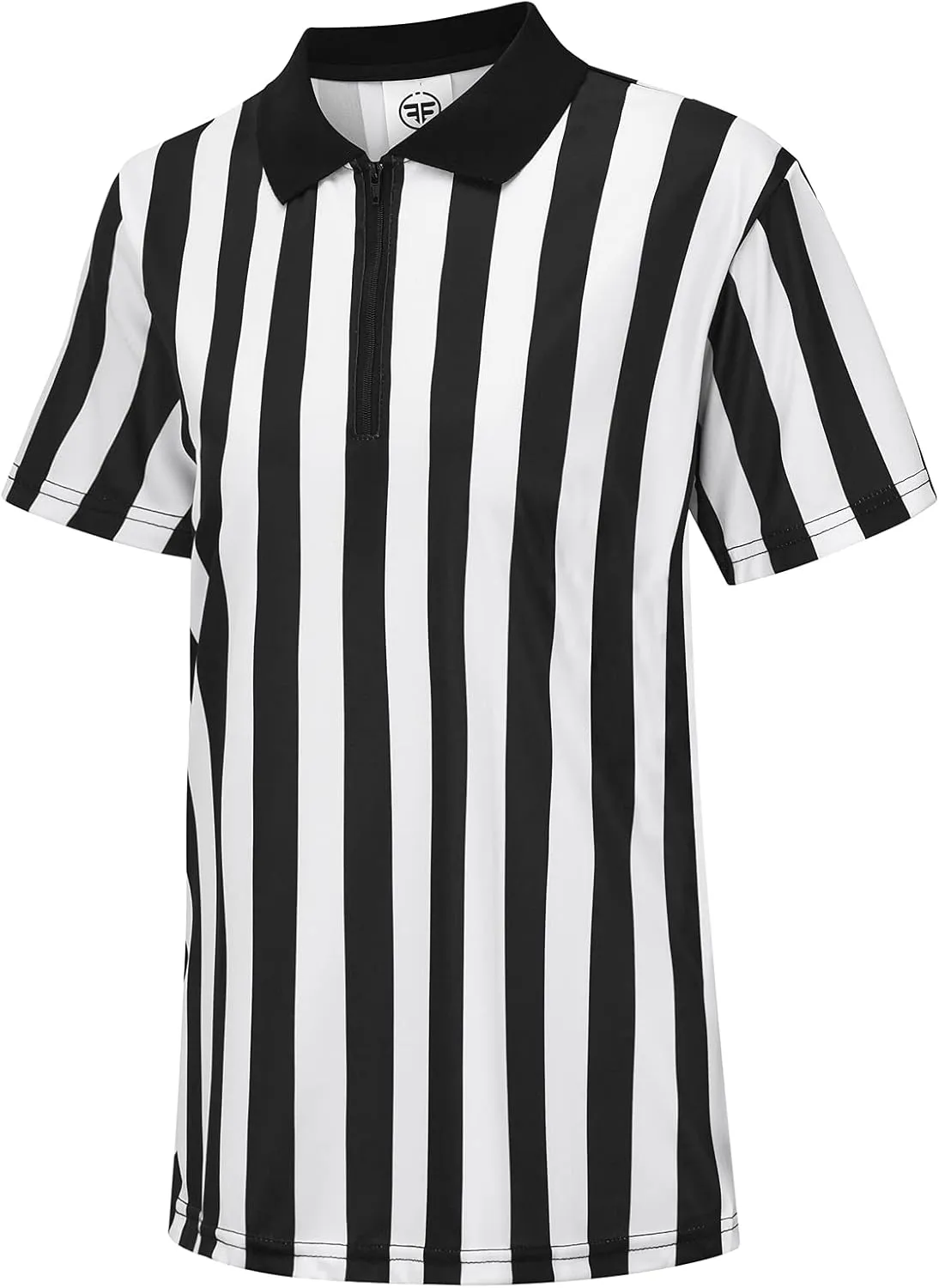 ChinFun 3 Pcs Kids Referee Shirt Costume Child Umpire Jersey Stripe, Yellow Penalty Flag and Stainless Steel Whistle