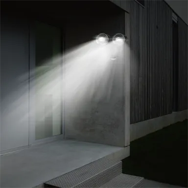 Click Dual Head Motion Sensor LED Solar Security Light Waterproof - Black
