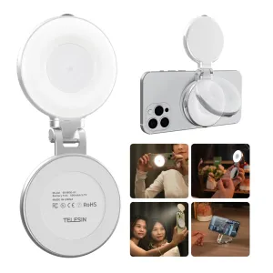 CO3 Magnetic Selfie Ring Light with Mirror, 3 Color and Adjustable Height by Telesin