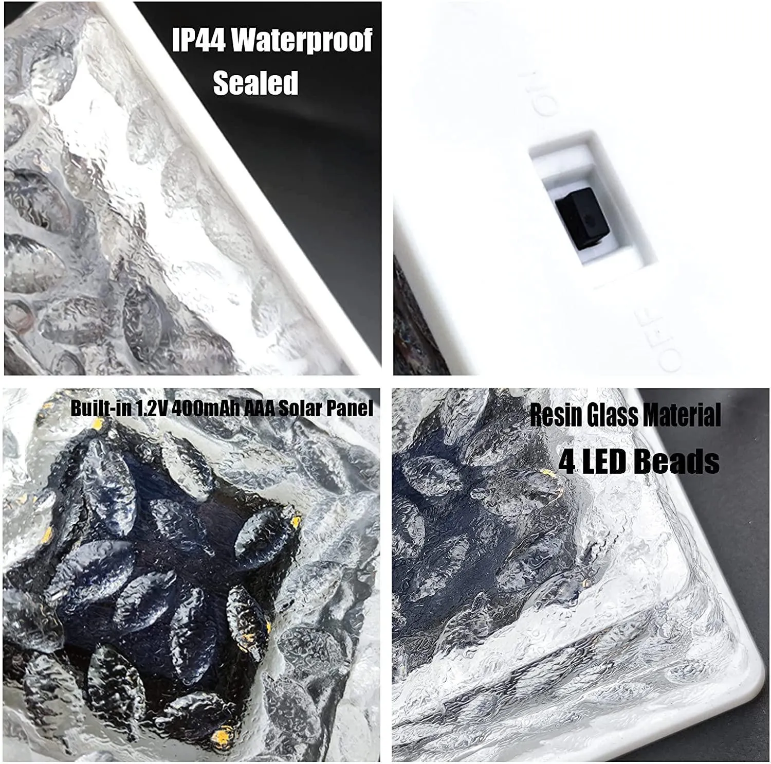 Colorful Solar Glass Brick Light and 12 Key Remote