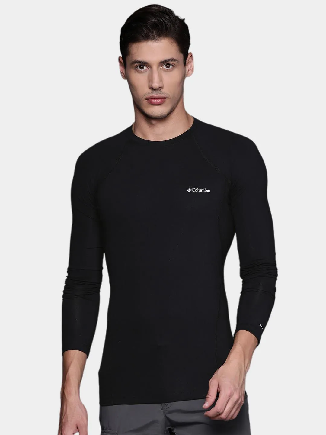 Columbia Men Black Midweight Stretch Long Sleeve Baselayer Top (Non Returnable)