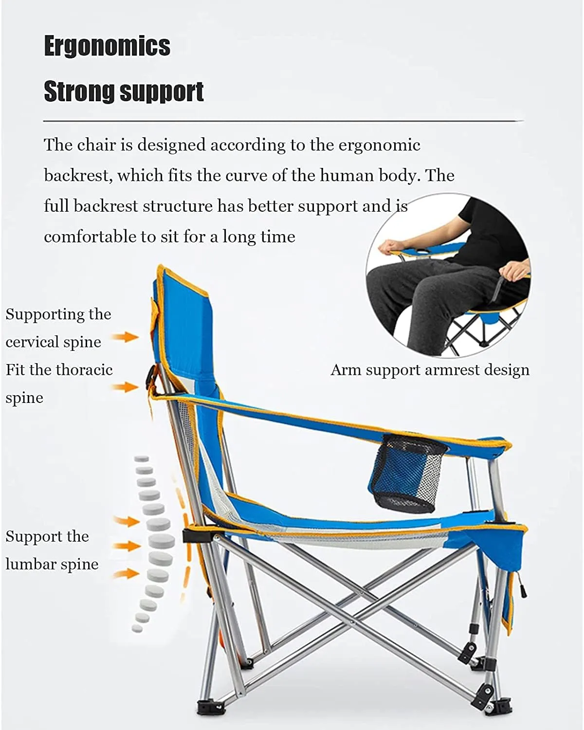 Computer Chair , Camping Chairs Outdoor Furniture Beach Chairs Outdoor Armchair Beach Deck Chairs Portable Leisure Seat Stool with Breathable Mesh, Comes with Storage Bag Folding Chairs Patio Chairs f
