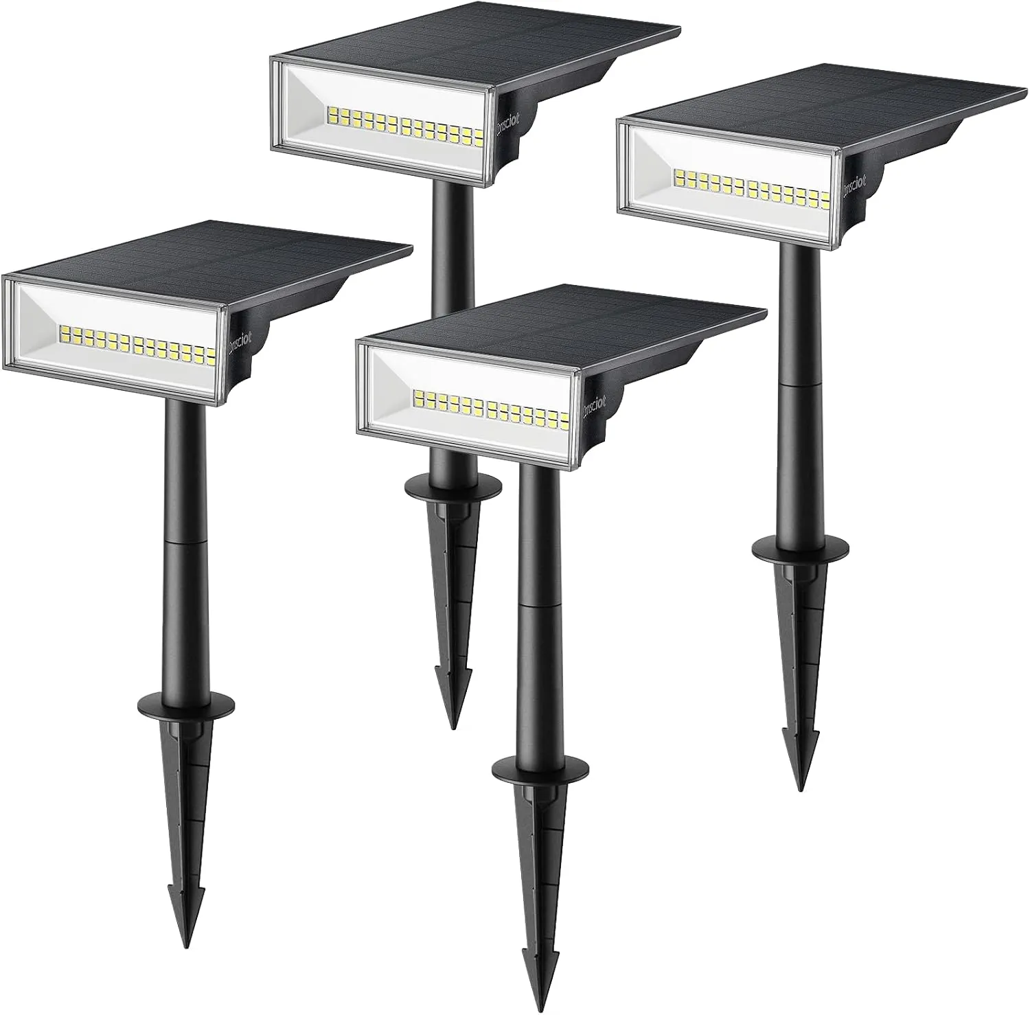 Consciot Solar Spot Lights Outdoor, Landscape Lighting Solar 6500K Daylight, Solar Spotlights Outdoor IP65 Waterproof, Solar Garden Lights for Yard Tree House,4 Pac