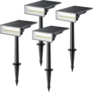 Consciot Solar Spot Lights Outdoor, Landscape Lighting Solar 6500K Daylight, Solar Spotlights Outdoor IP65 Waterproof, Solar Garden Lights for Yard Tree House,4 Pac