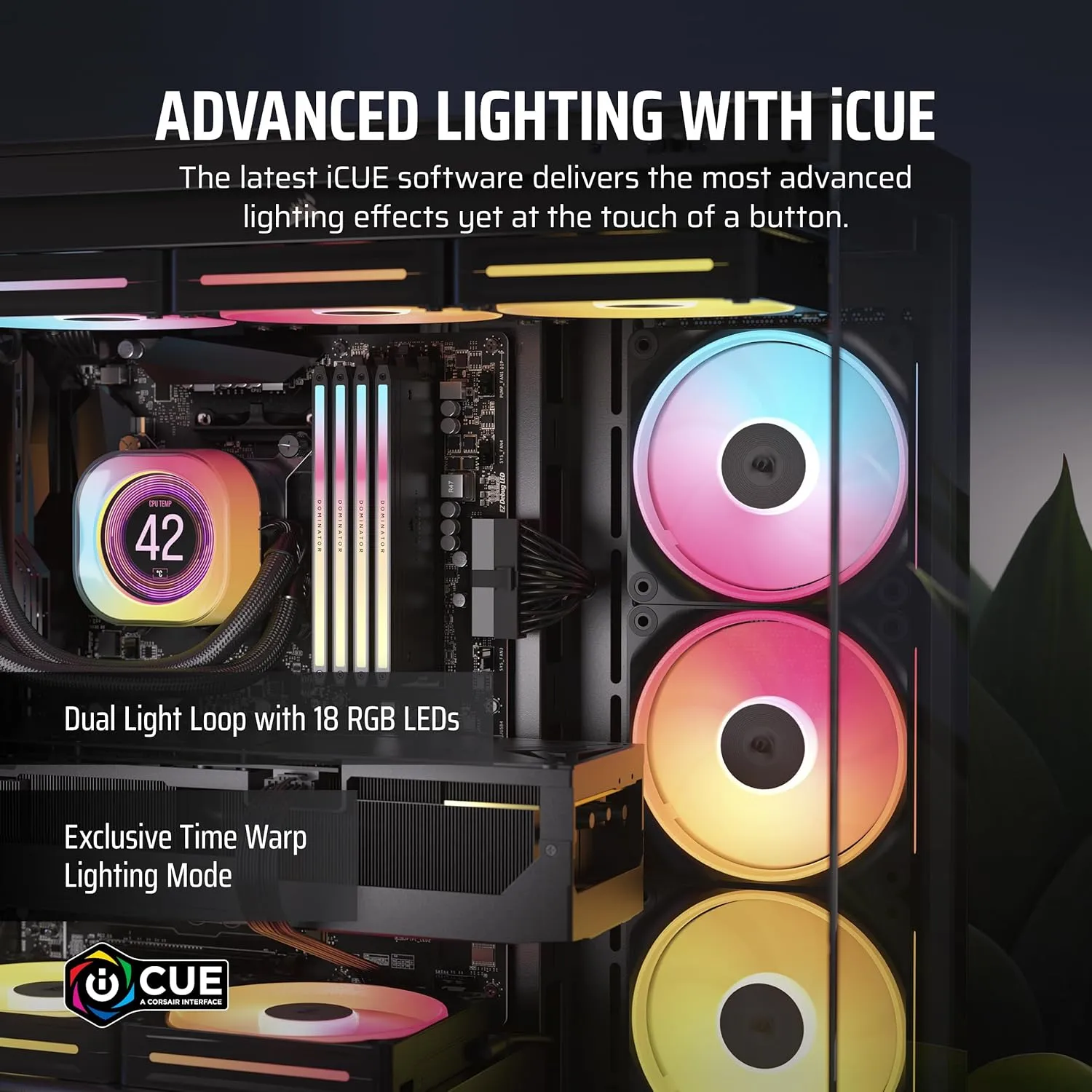 CORSAIR iCUE Link LX140-R RGB 140mm PWM Reverse Fan – Single Fan – Low-Noise, Magnetic Dome Bearing, Dual Light Loops, CORSAIR QuikTurn Screws, Zero RPM Mode – Black