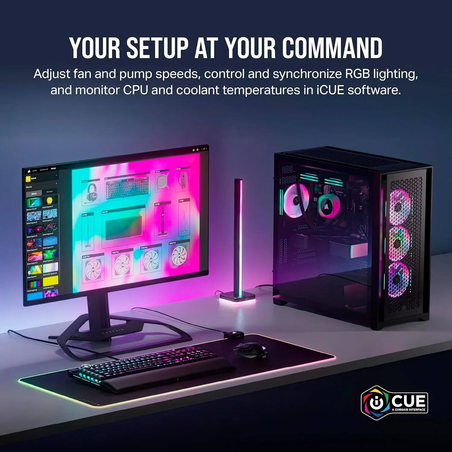 Corsair iCUE LINK QX120 RGB 120mm Magnetic Dome RGB Fans - Triple Fan Starter Kit with iCUE LINK System Hub - Black