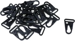 Coshar 20Pcs Zinc Alloy Enlarged Mouth Clip Sling Clasp Hooks 1-Inch for keychain Snap Hooks Outdoor Backpack, Black