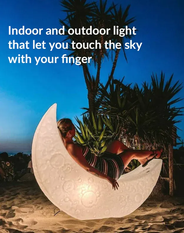 Crescent Solar light outdoor solar moon lamp garden