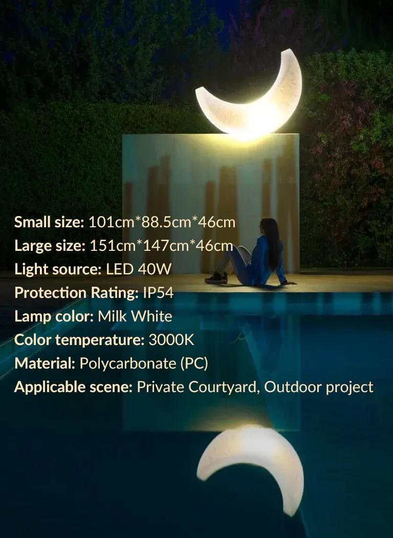 Crescent Solar light outdoor solar moon lamp garden