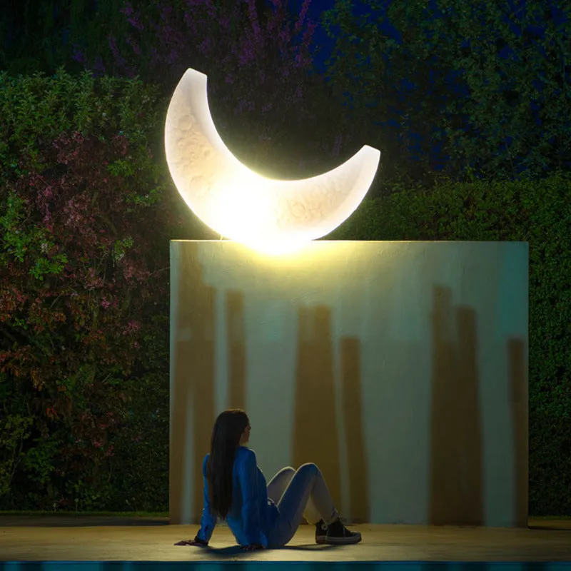Crescent Solar light outdoor solar moon lamp garden