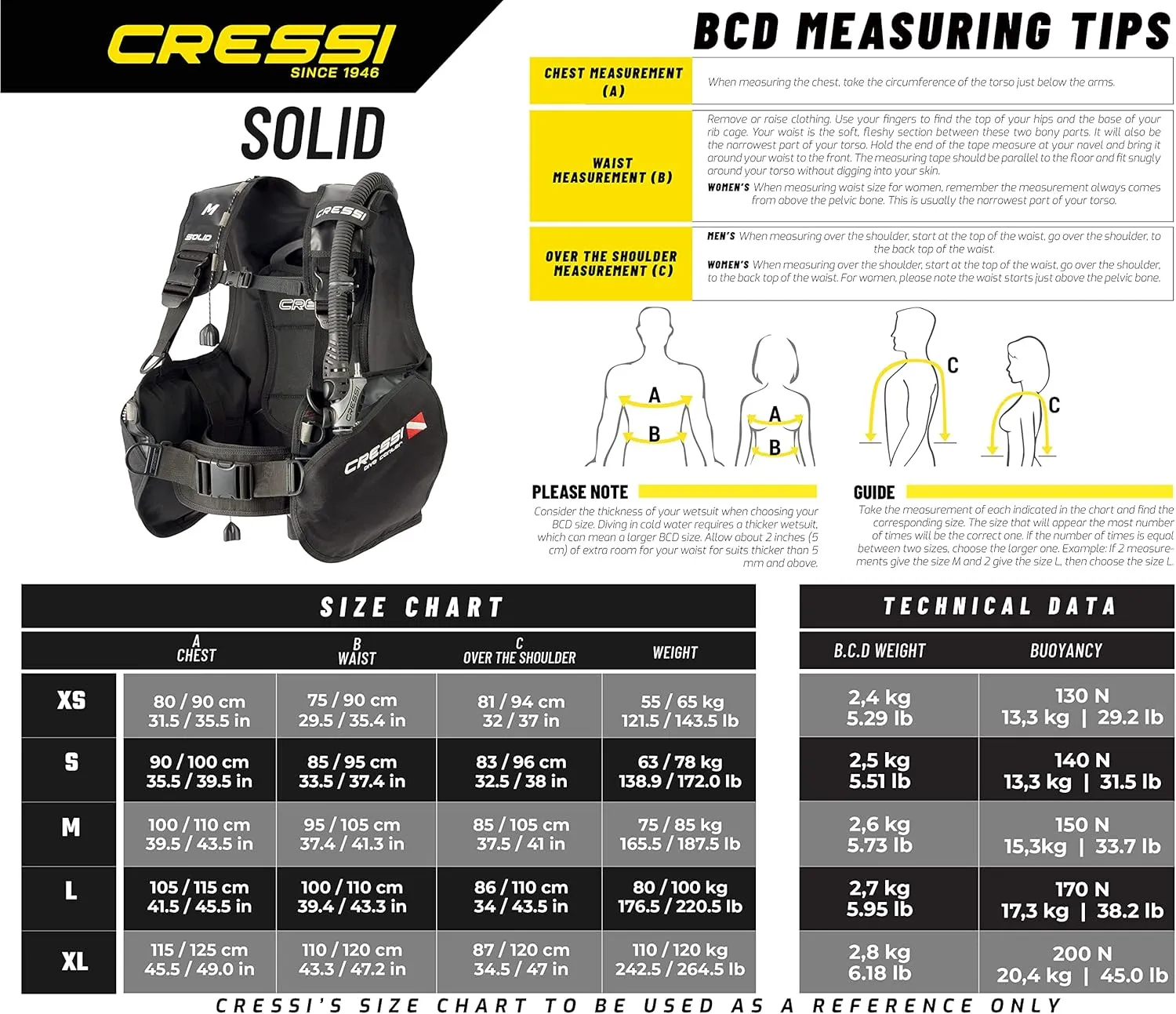 Cressi Novice Complete Scuba Diving Package - Buoyancy Compensator   Compact Regulator   Compact   Mini SPG - Solid: Made in Italy