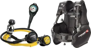 Cressi Novice Complete Scuba Diving Package - Buoyancy Compensator   Compact Regulator   Compact   Mini SPG - Solid: Made in Italy