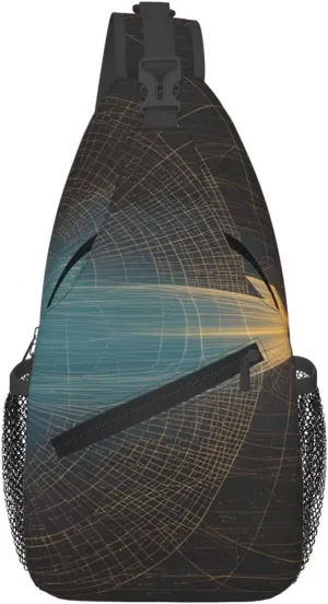 Cross Chest Bag Diagonally for Men and Women - Lightweight and Durable with High Storage Capacity Physics Print Pattern, Black, One Size