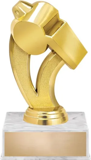 Crown Awards Coach Trophy, 6" Coach Whistle Trophy On White Luxury Trophy Base