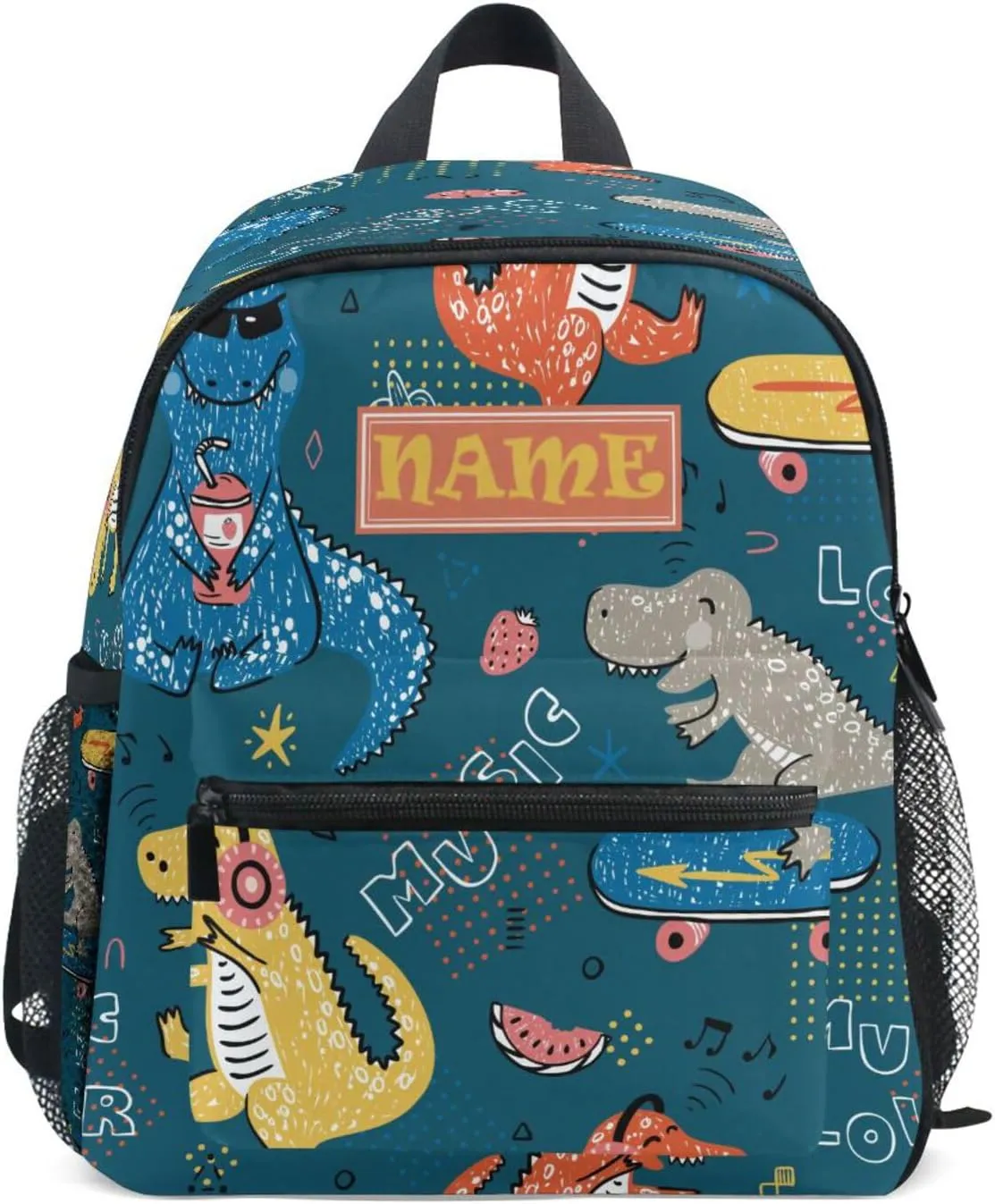 Custom Kids Toddler Mini Backpack for Girls Boys Cute Animal Dinosaur Personalised Children's Backpacks Blue School Bag with Kid's Name/Text