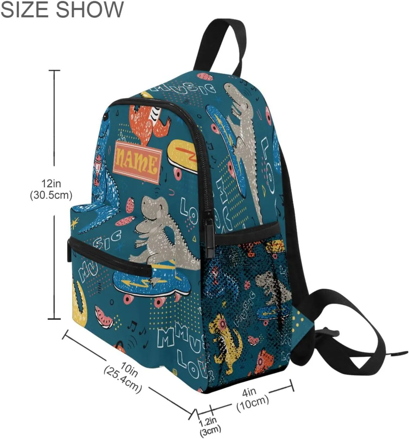 Custom Kids Toddler Mini Backpack for Girls Boys Cute Animal Dinosaur Personalised Children's Backpacks Blue School Bag with Kid's Name/Text