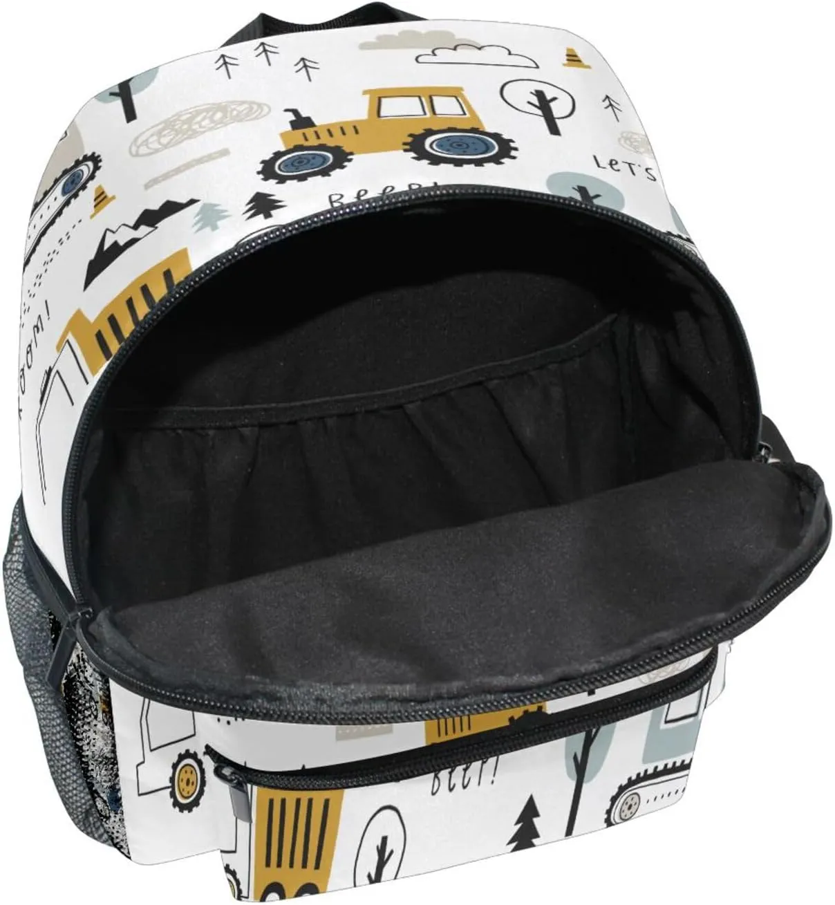 Custom Kids Toddler Mini Backpack for Girls Boys Truck Tractor Excavator Personalised Children's Backpacks Cute Cars School Bag with Kid's Name/Text