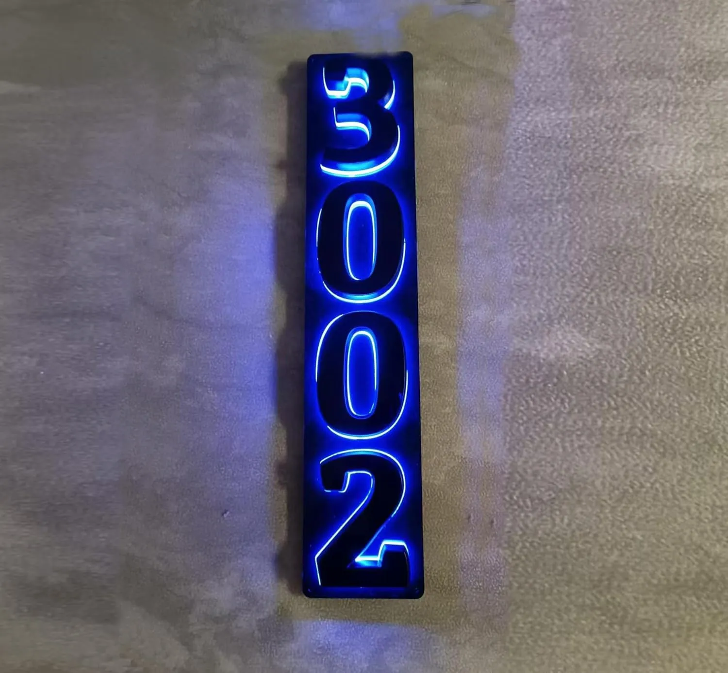Custom Modern House Number Light Solar-Powered Stainess Steel Backlit Address Sign for Outdoor Post Yard House Metal Lighted Number Plaque Easy Install LED Sign (Custom White/Warm White, 3 numbers)