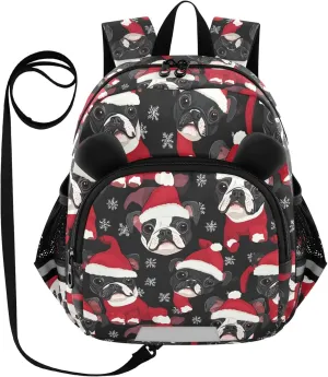 Cute Ears Preschool Backpacks Leash Little Girls Anti-Lost Personalized Toddler Book Bag with Reflective Strip Cute Cartoon Animal Bear Cartoon Cute Black Merry Christmas Dog maletas escolares