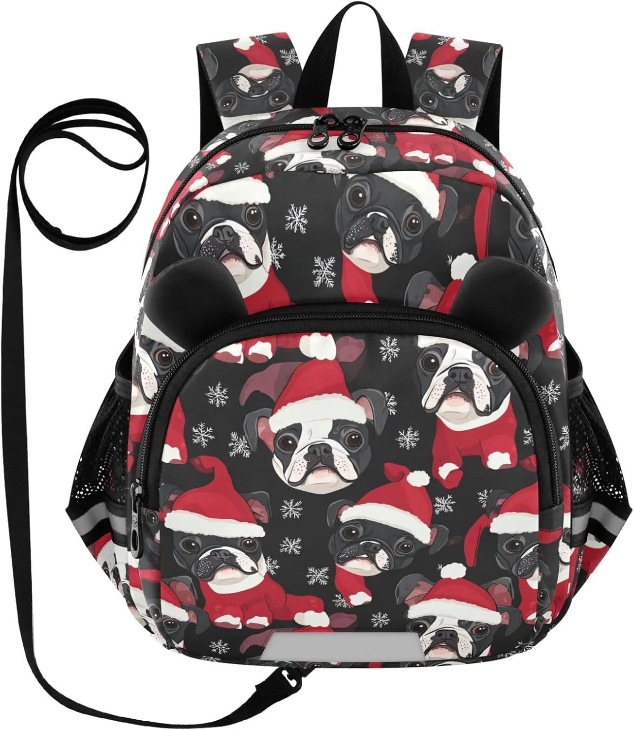 Cute Ears Preschool Backpacks Leash Little Girls Anti-Lost Personalized Toddler Book Bag with Reflective Strip Cute Cartoon Animal Bear Cartoon Cute Black Merry Christmas Dog maletas escolares