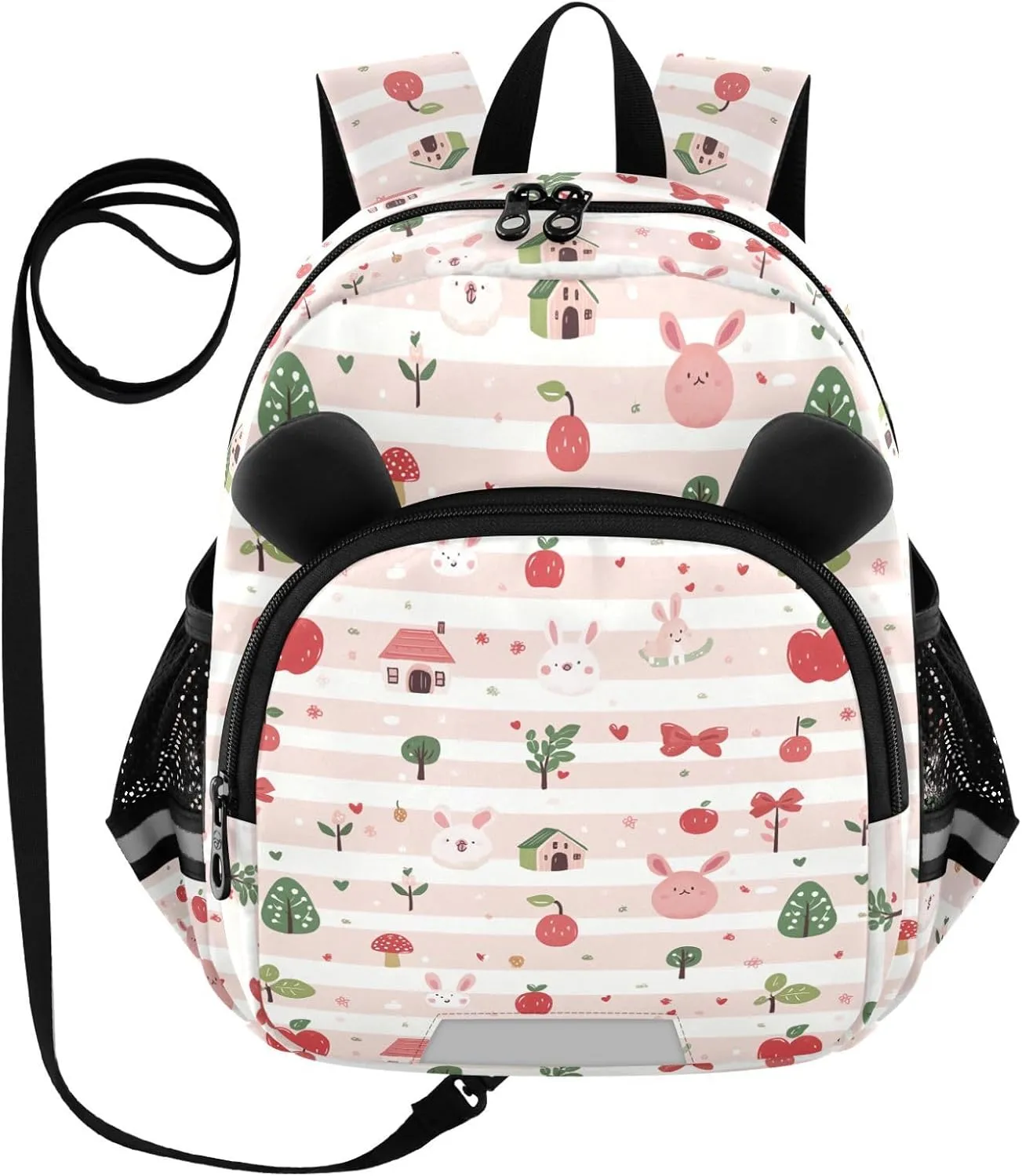 Cute Ears School Kid Backpack Leash Kids Boy's/Girl's Anti-Lost Personalized Personal Backpack with Reflective Strip Cute Cartoon Animal Bear Cartoon Cute Blush Stripe mochila preescolar para
