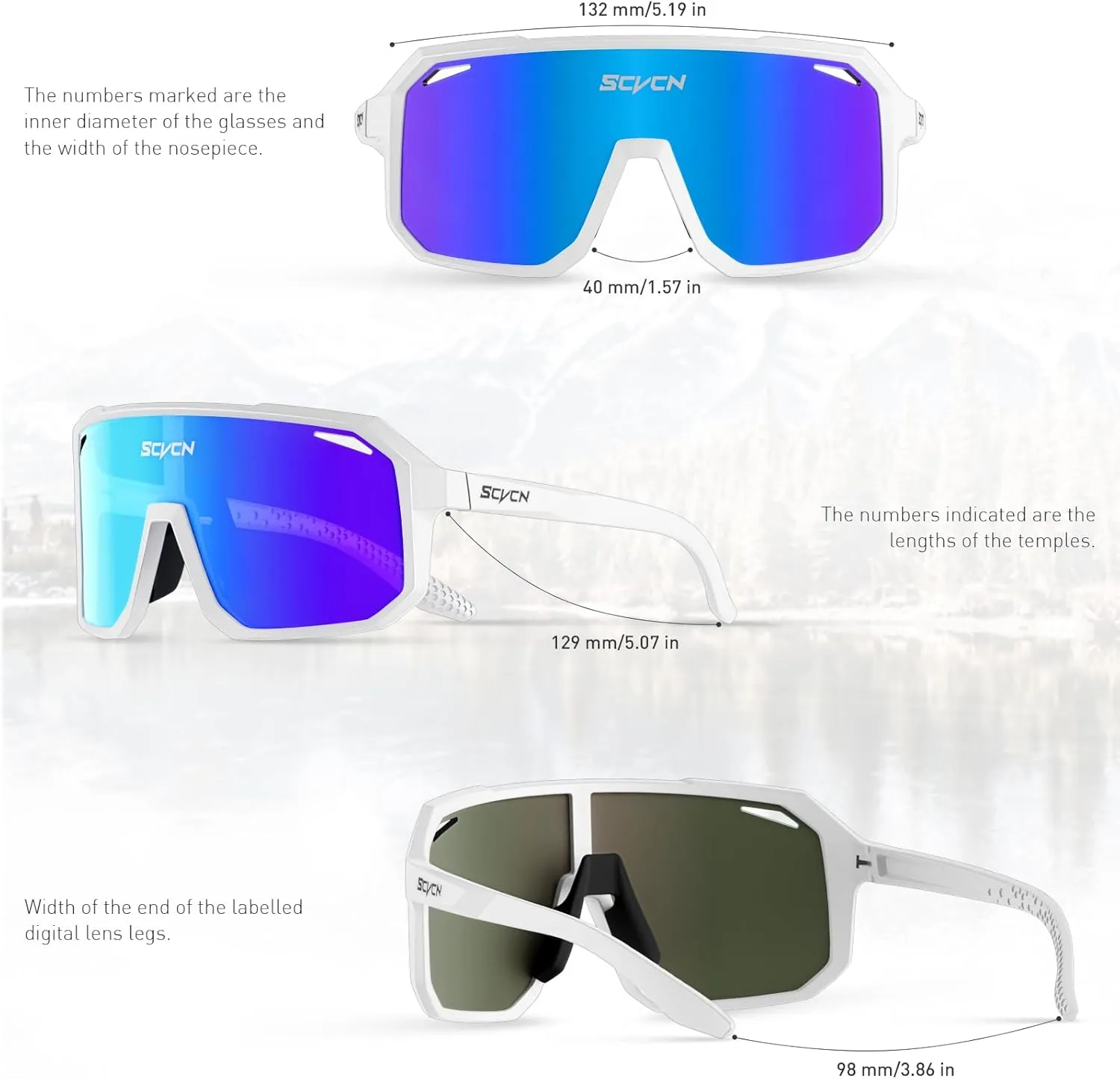 Cycling Glasses Sport Sunglasses MTB BMX Men Women Running Driving Fishing Golf DZ-S62