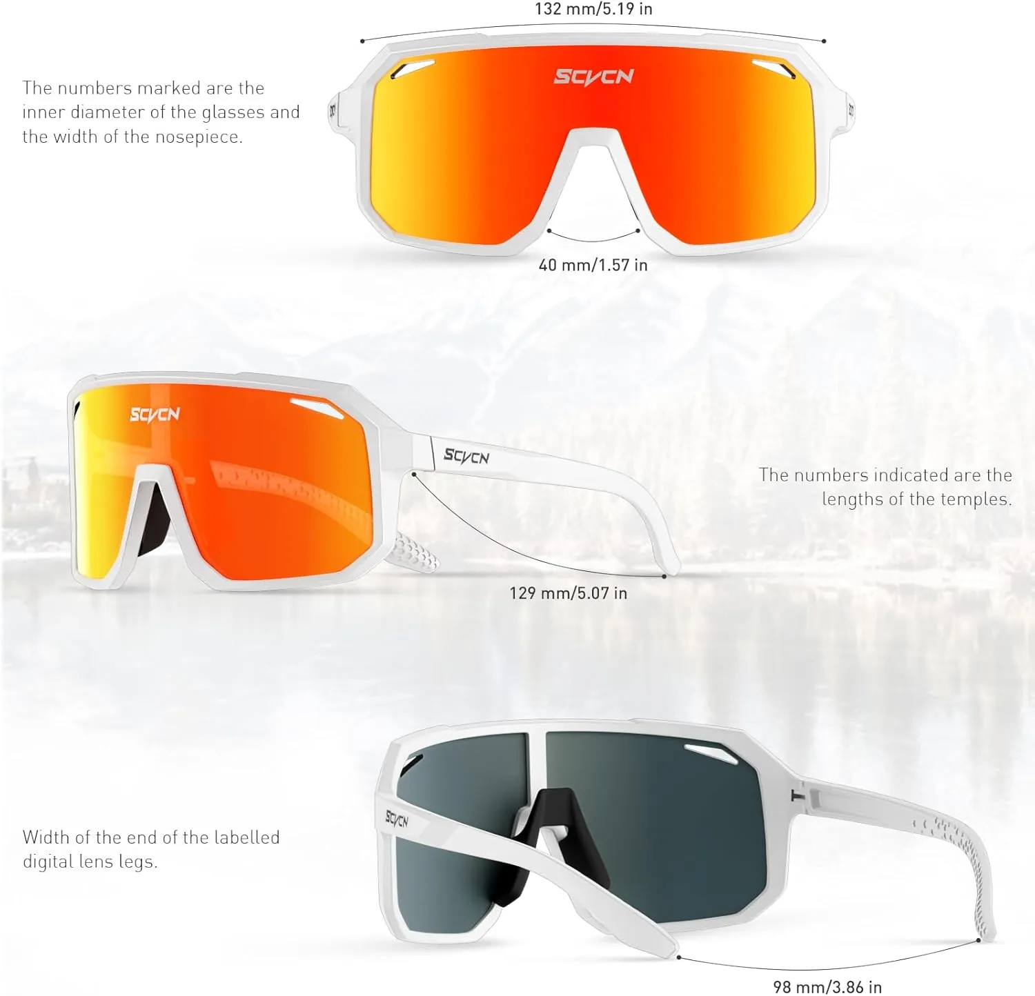 Cycling Glasses Sport Sunglasses MTB BMX Men Women Running Driving Fishing Golf DZ-S62