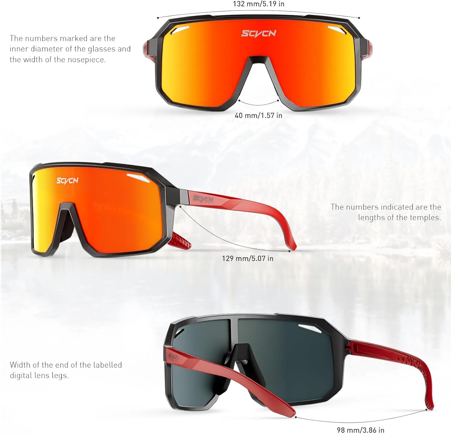 Cycling Glasses Sport Sunglasses MTB BMX Men Women Running Driving Fishing Golf DZ-S62