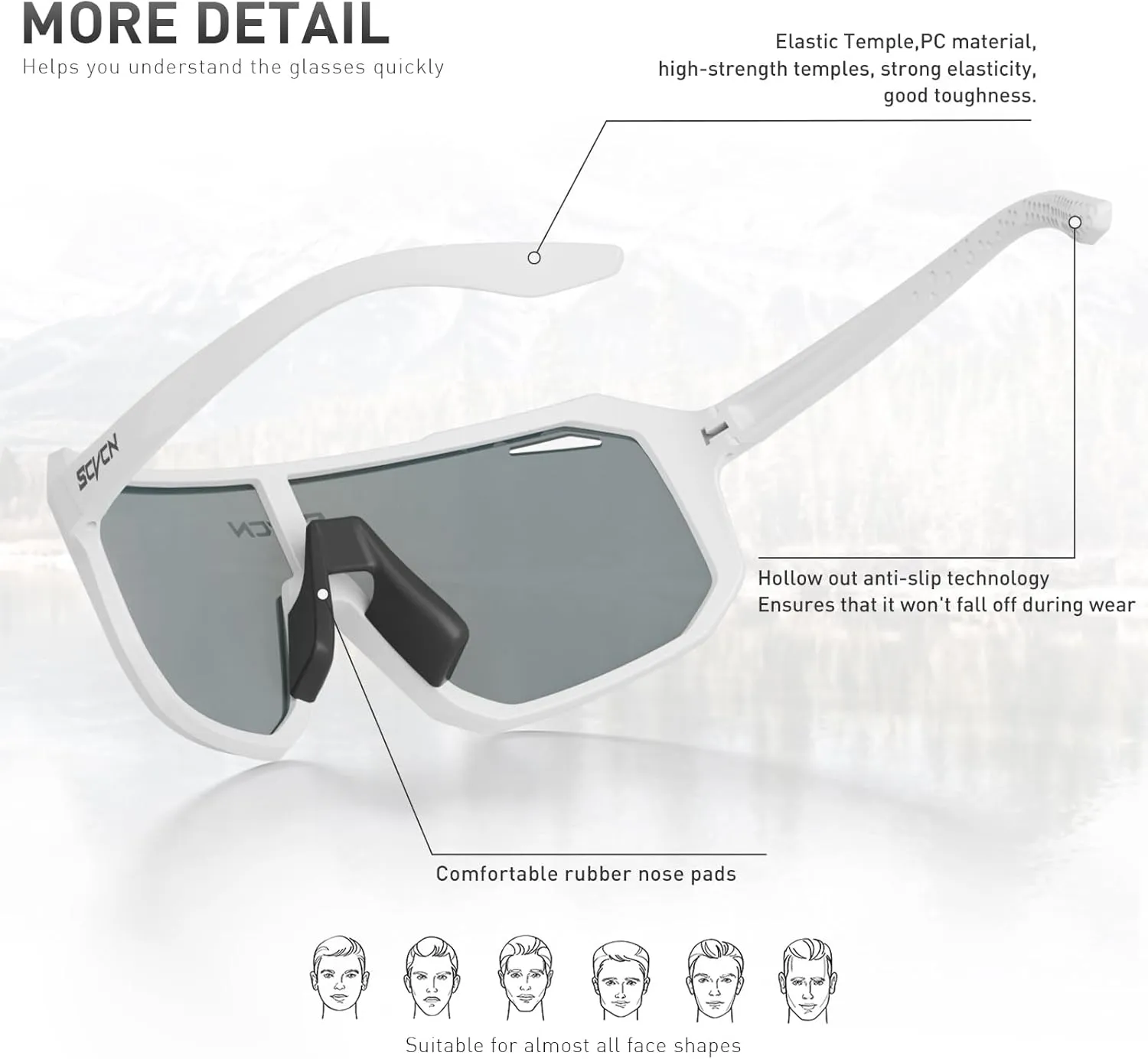 Cycling Glasses Sport Sunglasses MTB BMX Men Women Running Driving Fishing Golf DZ-S62