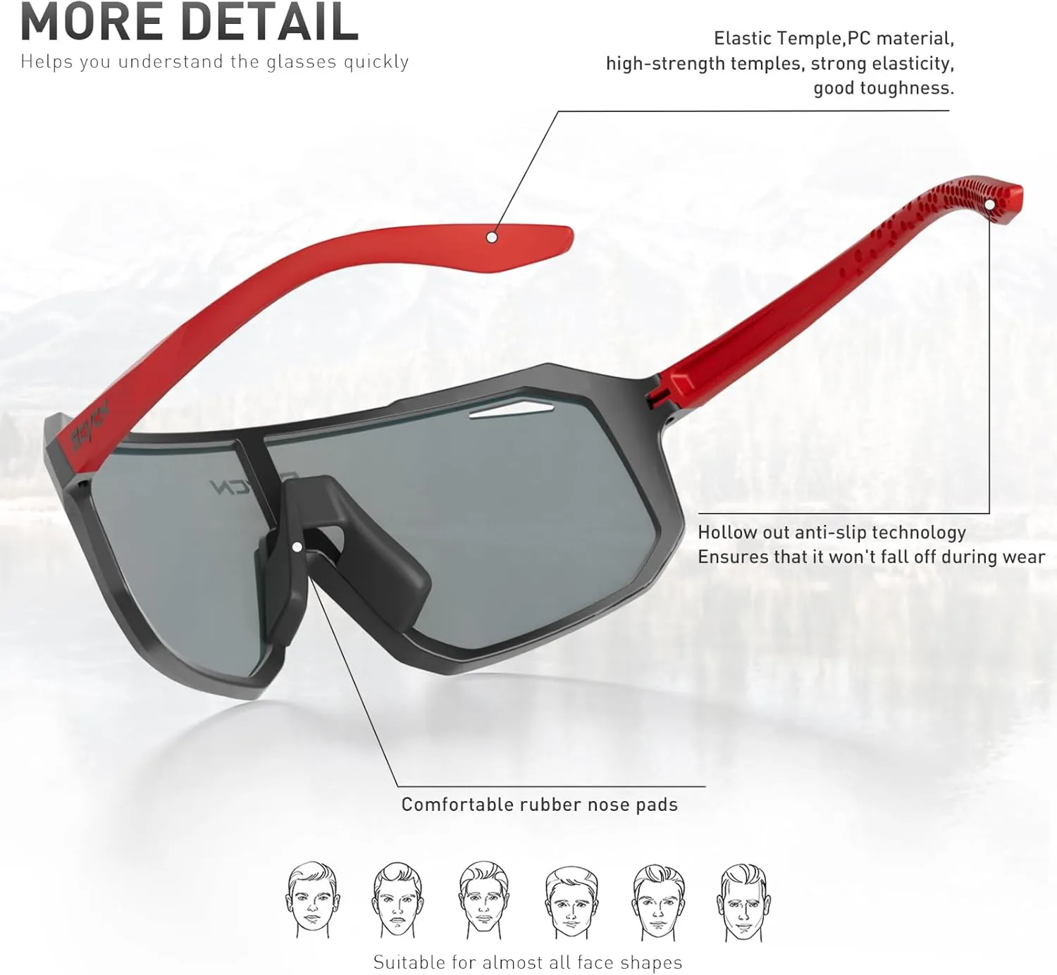 Cycling Glasses Sport Sunglasses MTB BMX Men Women Running Driving Fishing Golf DZ-S62