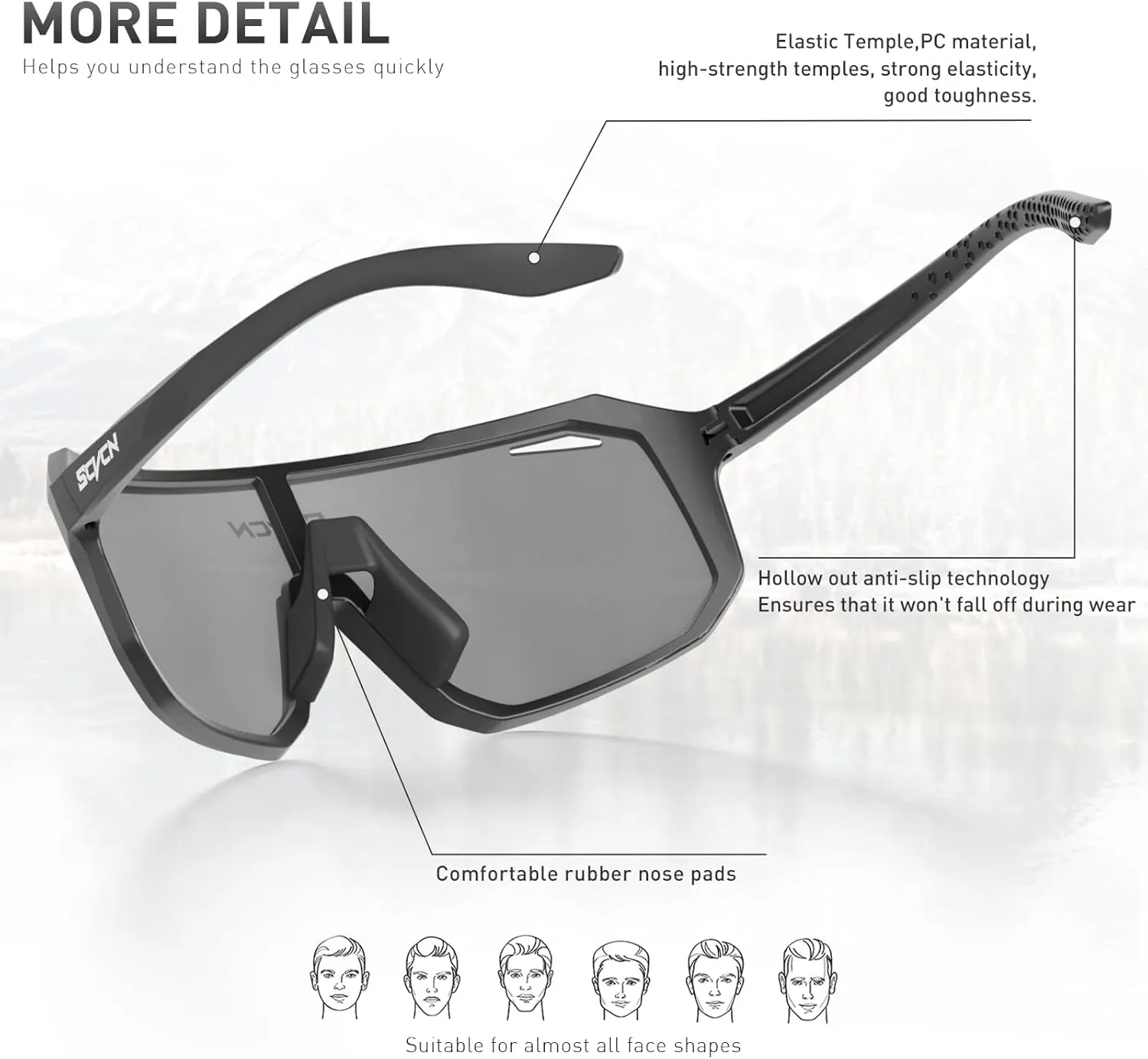 Cycling Glasses Sport Sunglasses MTB BMX Men Women Running Driving Fishing Golf DZ-S62