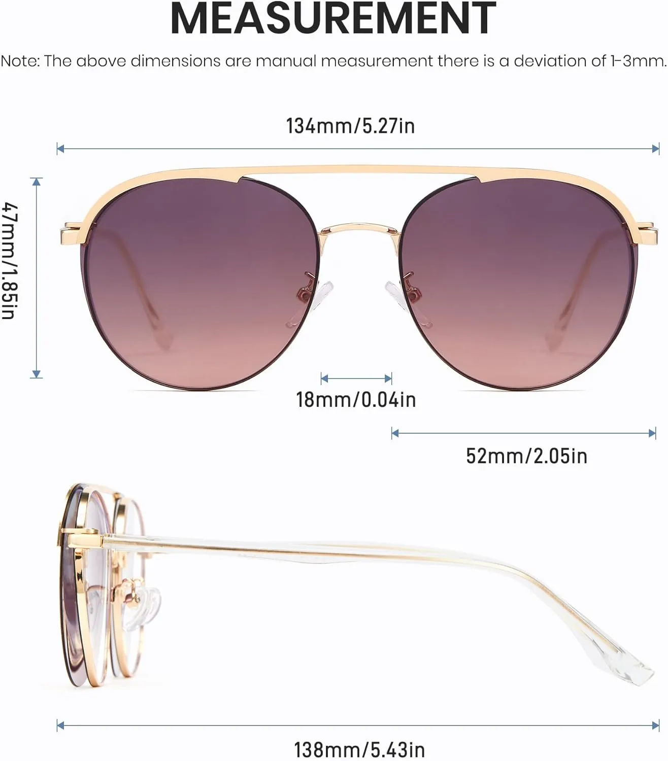 Cyxus Magnetic Clip-On Sunglasses for Men Women Blue Light Blocking UV400 Protectiong Night Driving