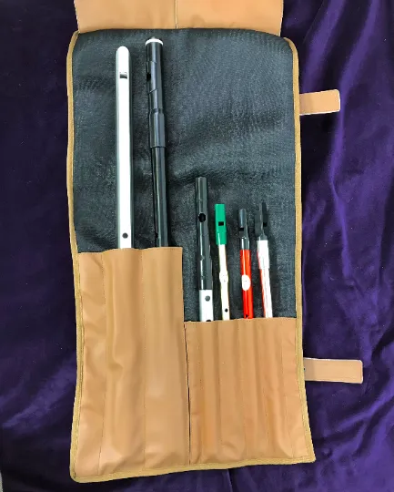 Dannan Brown Vegan Flute / Tin Whistle / Recorder Roll Bag / Case Pouch for the 6 Whistles