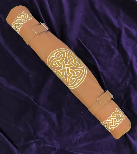 Dannan Brown Vegan Flute / Tin Whistle / Recorder Roll Bag / Case Pouch for the 6 Whistles