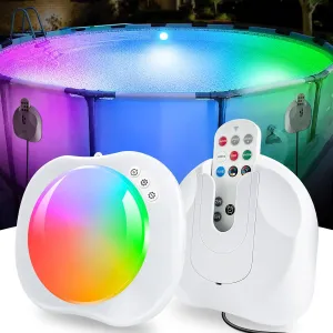 DeeprBetter Pool Lights for Above Ground Pools, Underwater Magnetic Swimming Pool Wall Lights with Remote, Color Changing in-Pool Light Wireless Powered, Waterproof Submersible Led Light for Pools